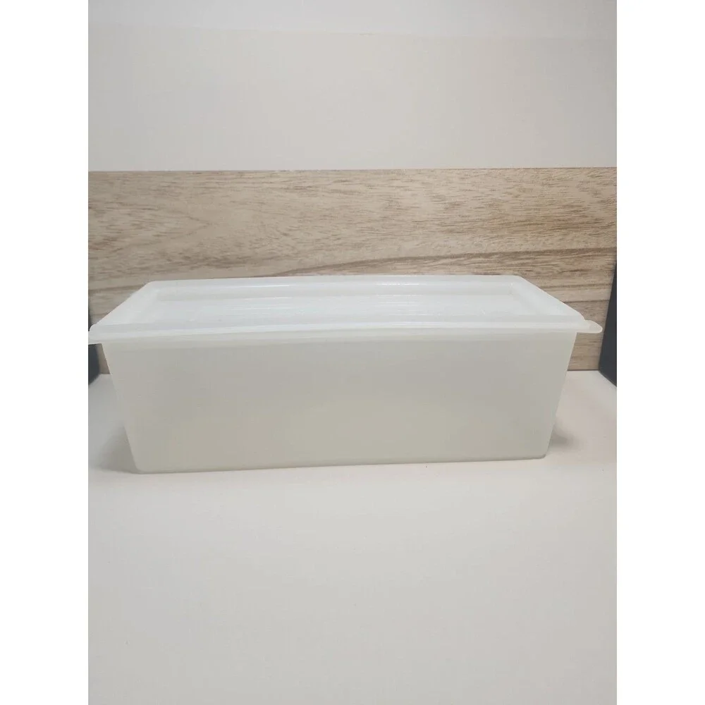 Vintage Tupperware Rectangular Container w/ Lid #518-1/519-2   10x3.5x3.75 in